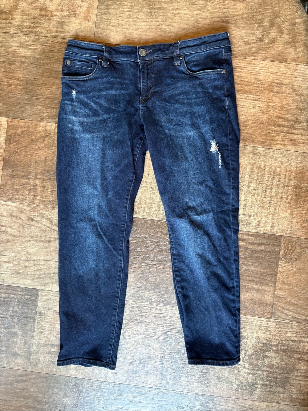 Kut from the Kloth Catherine Boyfriend Petite  Dark Wash Jeans 10p